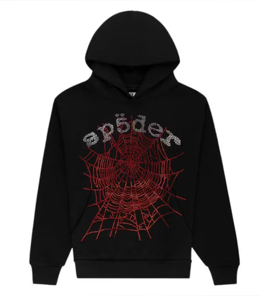 Sp5der Rhinestone OG Web V2 Hoodie